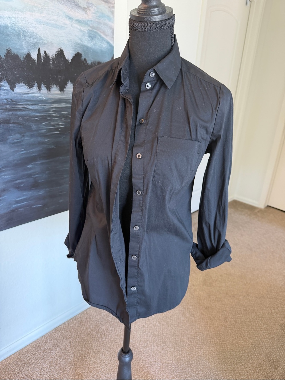 🪩 3/$10 Classic Black Button-Up Shirt